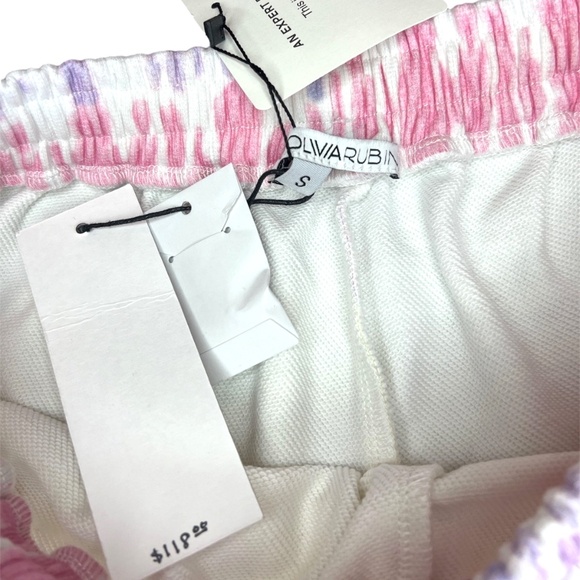 Olivia Rubin Hebe Tie Dye Pastel Drawstring Dolphin Hem Cotton Women's Shorts S - Picture 4 of 5